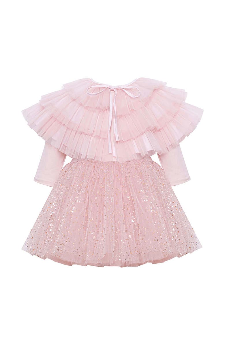 Mini Celebrities Pixie Tulle Dress Set, Main, color, Pink Sparkle