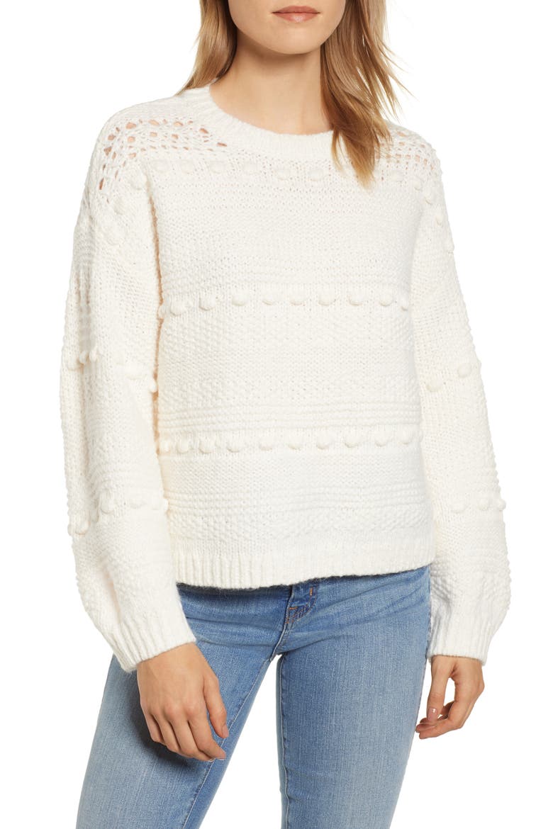 Elmira Winterweave Sweater, Main, color, WHISPER WHITE