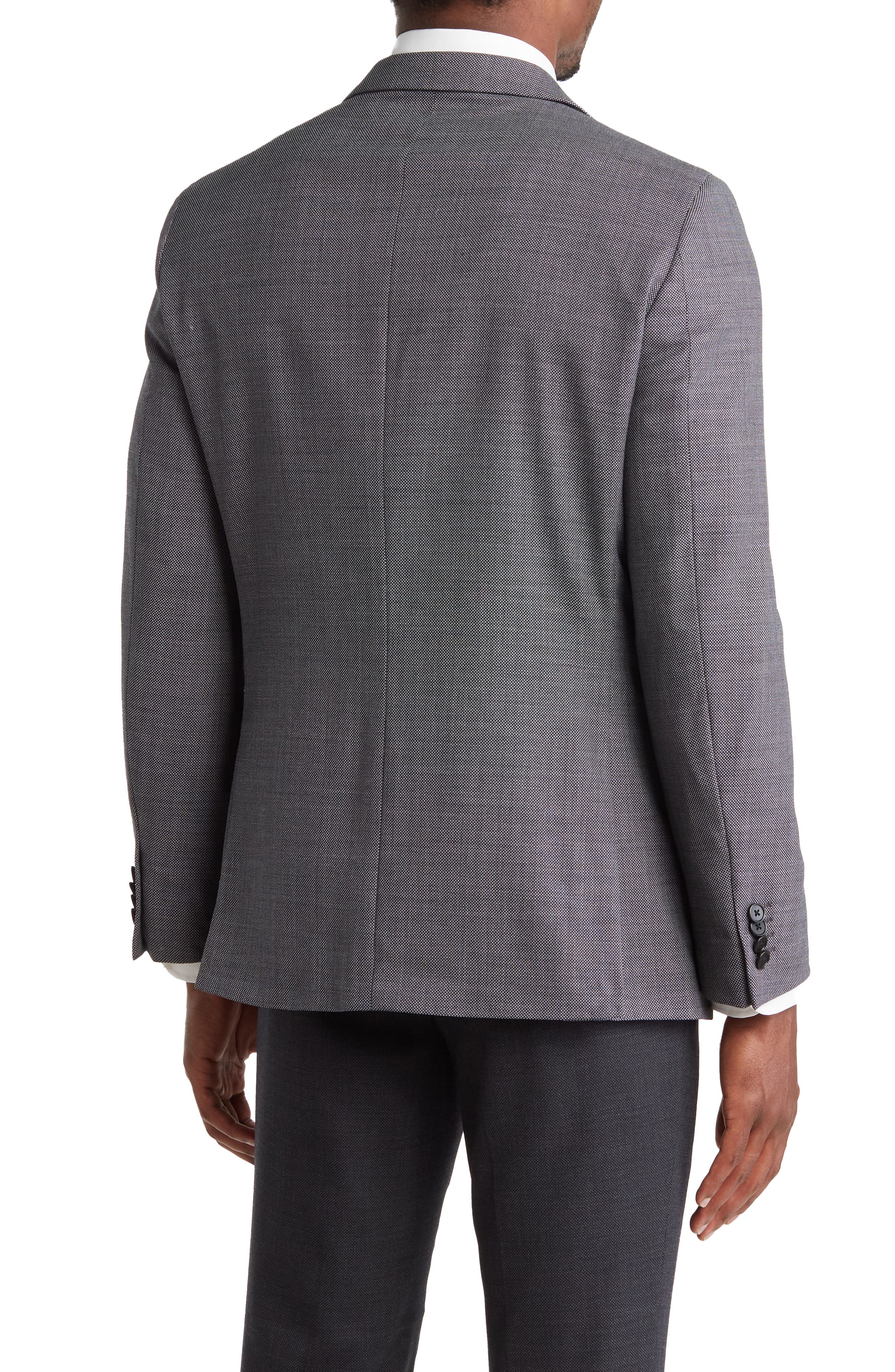 Charcoal Grey Birdseye Stretch Suit Jacket - image 2