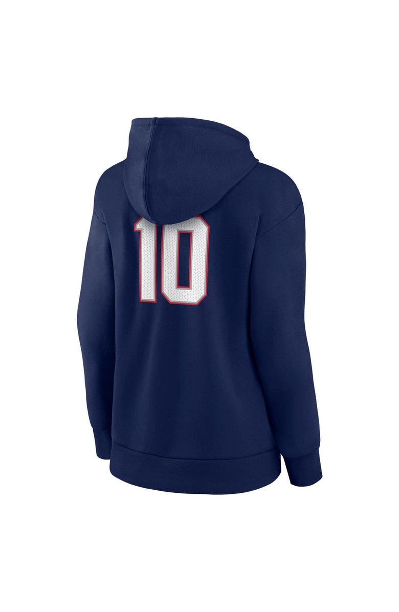 FANATICS Women's Fanatics Branded Mac Jones Navy New England Patriots Player Icon Name & Number V-Neck Pullover Hoodie, Alternate, color, 