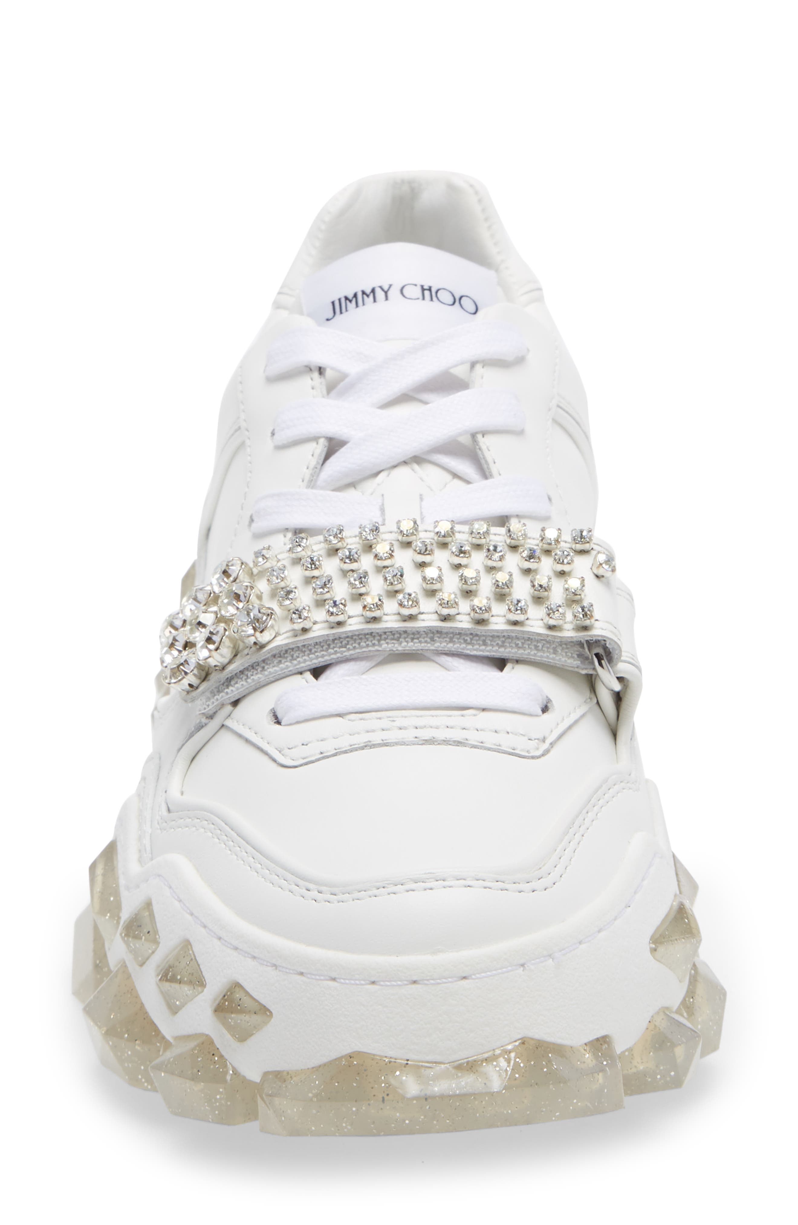 Jimmy Choo Crystal Embellished Low Top Sneaker, Alternate, color, 