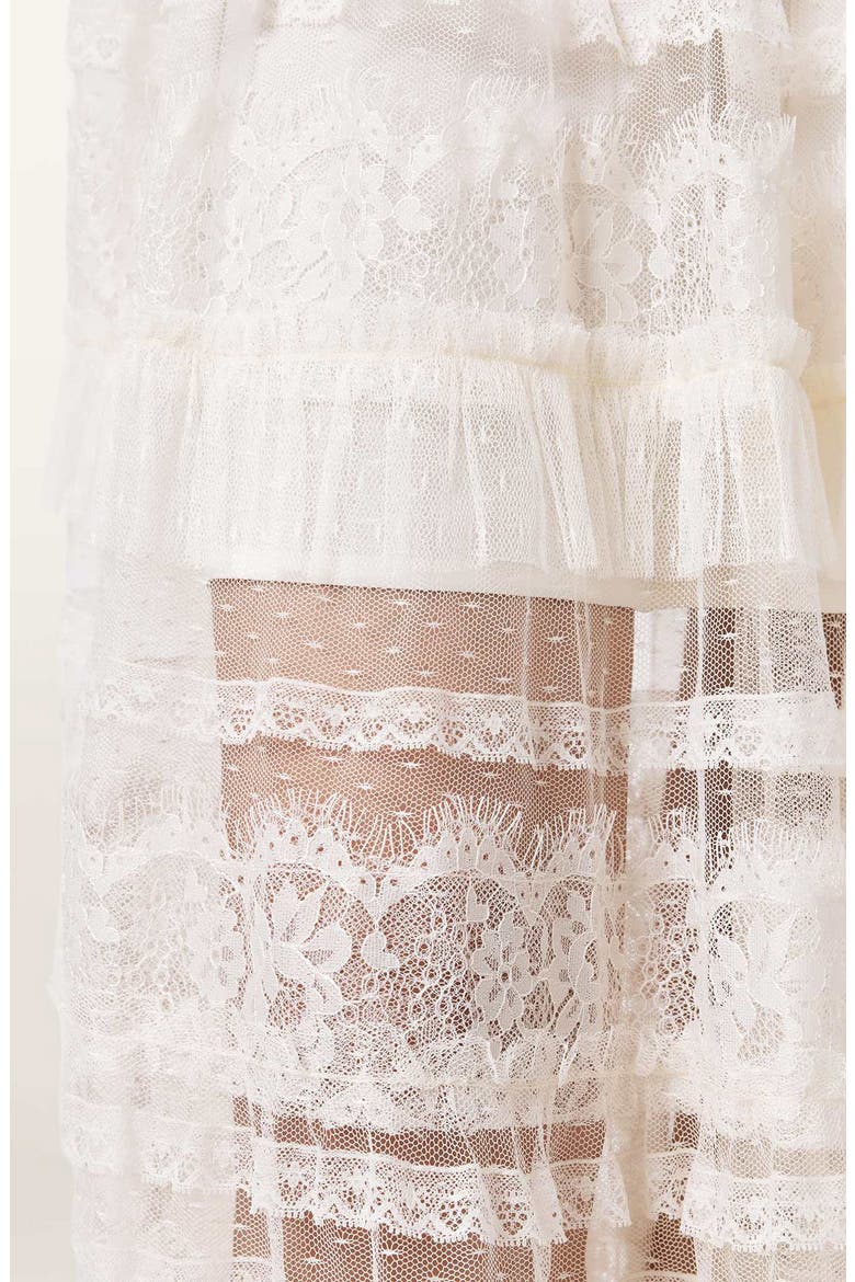 Arlea Lace & Tulle Skirt, Alternate, color, ANTIQUE WHITE