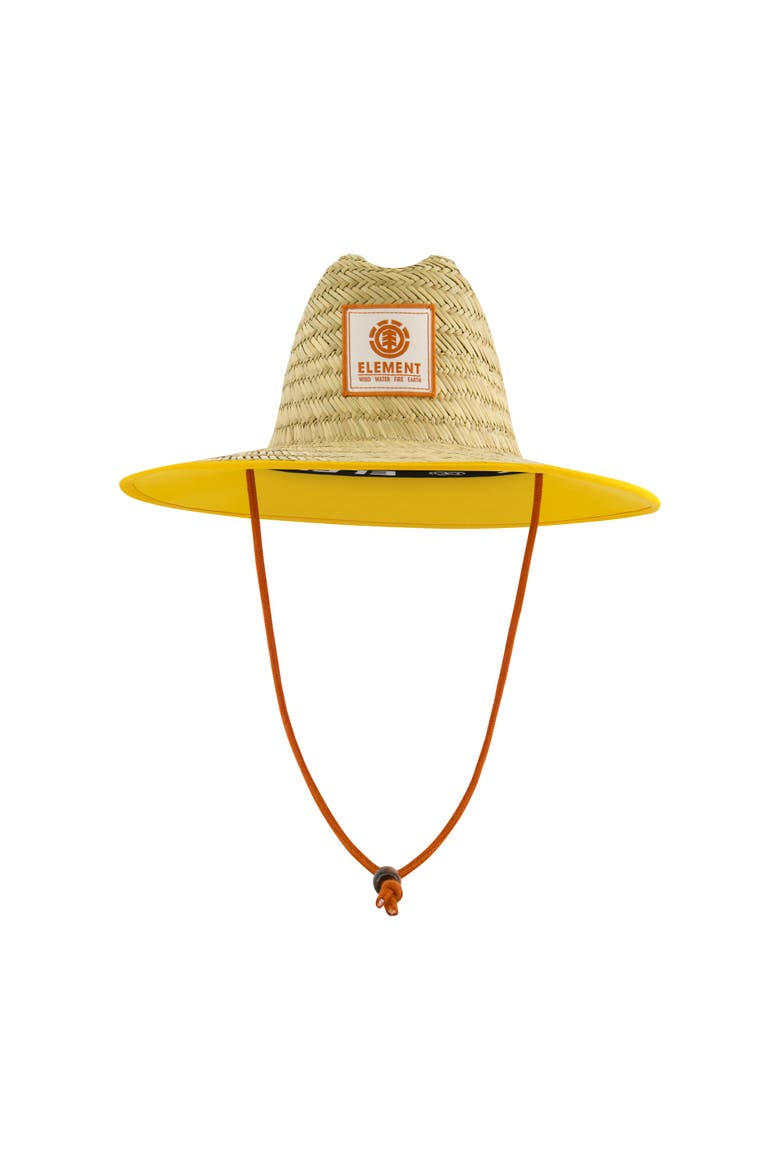 Woven Seagrass Lifeguard Hat with Solid Under Brim & Chin Cord, Main, color, ORANGE
