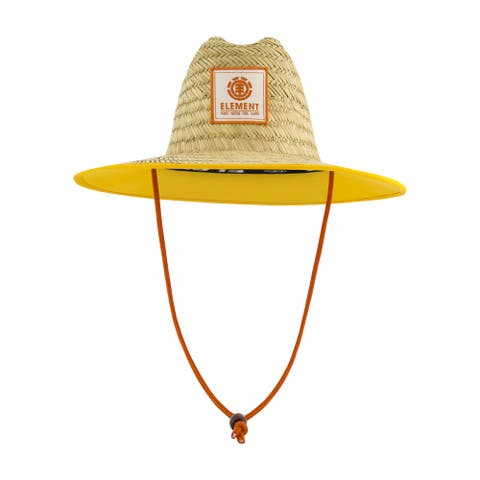 Woven Seagrass Lifeguard Hat with Solid Under Brim & Chin Cord