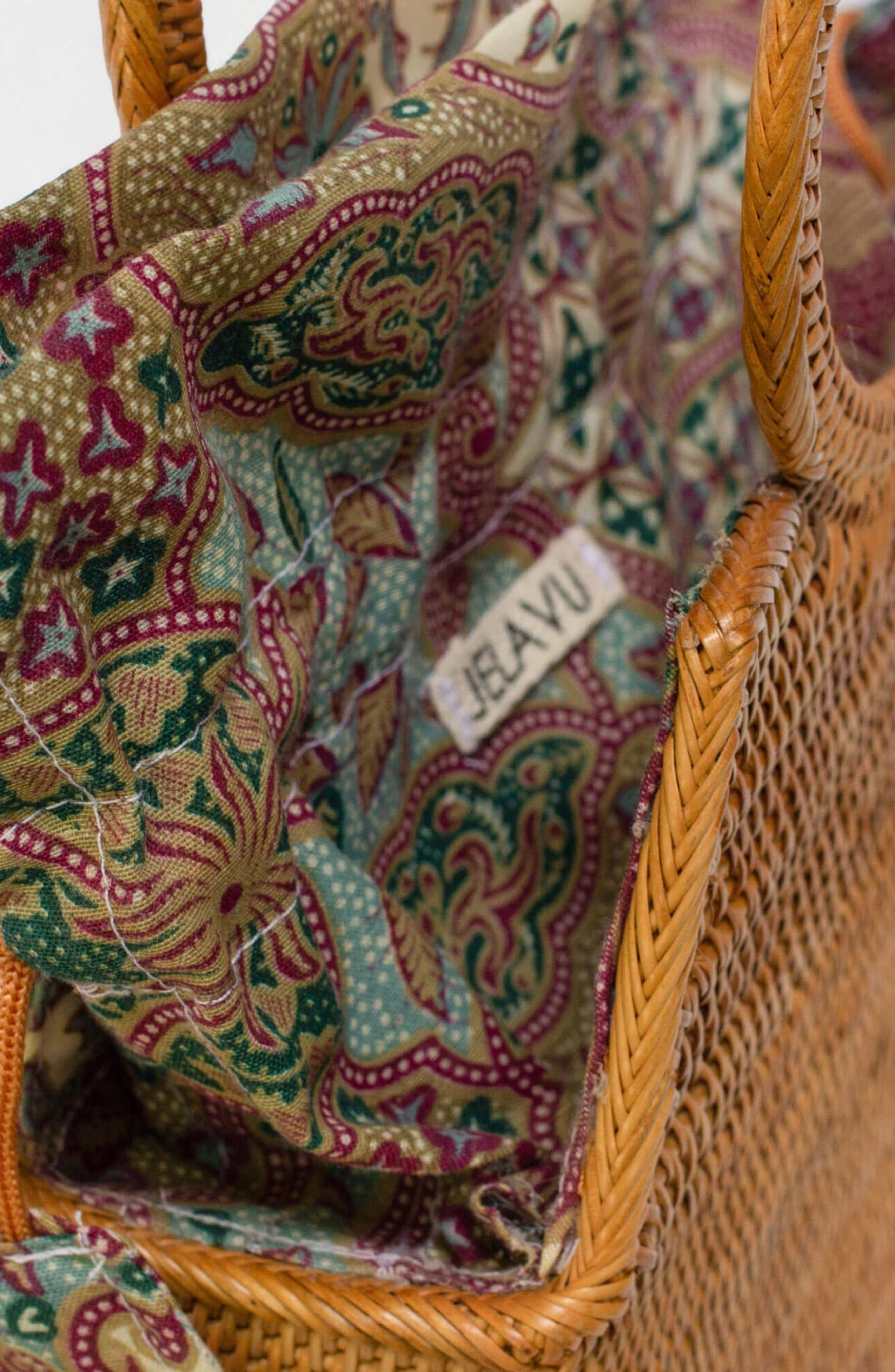 Jelavu Monterey Rattan Satchel Bag, Alternate, color, Tan