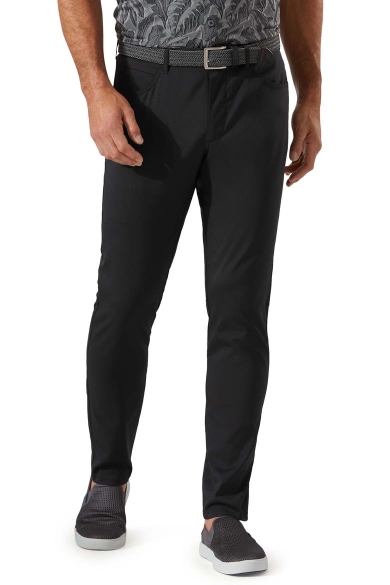 IslandZone Stretch Recycled Polyester Performance Pants, Main, color, BLACK