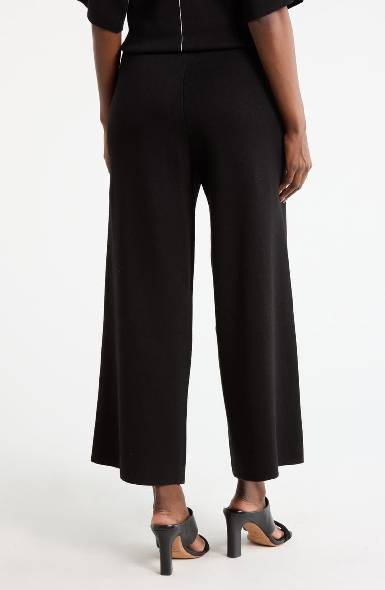 MAX STUDIO Tipped Wide Leg Sweater Pants, Alternate, color, Black / Ivory