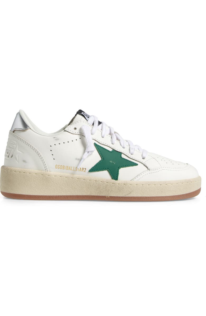 Golden Goose Ball Star 2 Low Top Sneaker, Alternate, color, White/ Green/ Silver