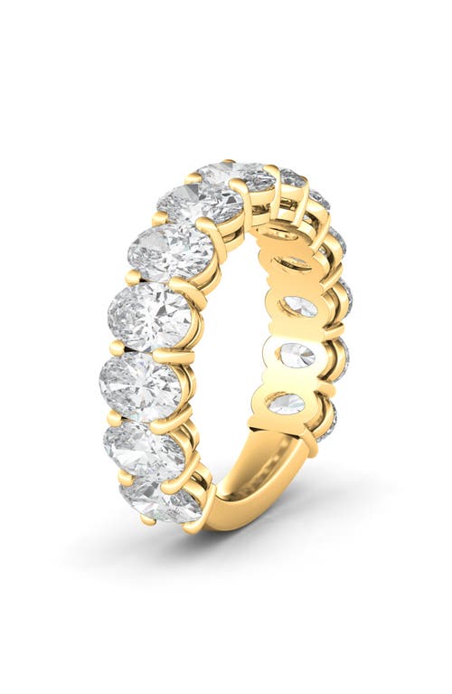 HauteCarat 3/4 Oval Cut Lab Created Diamond Eternity Ring in Yellow Gold  product
