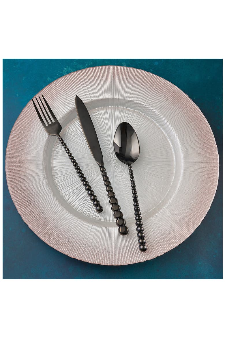 Rondure 20-Piece Flatware Set, Alternate, color, BLACK