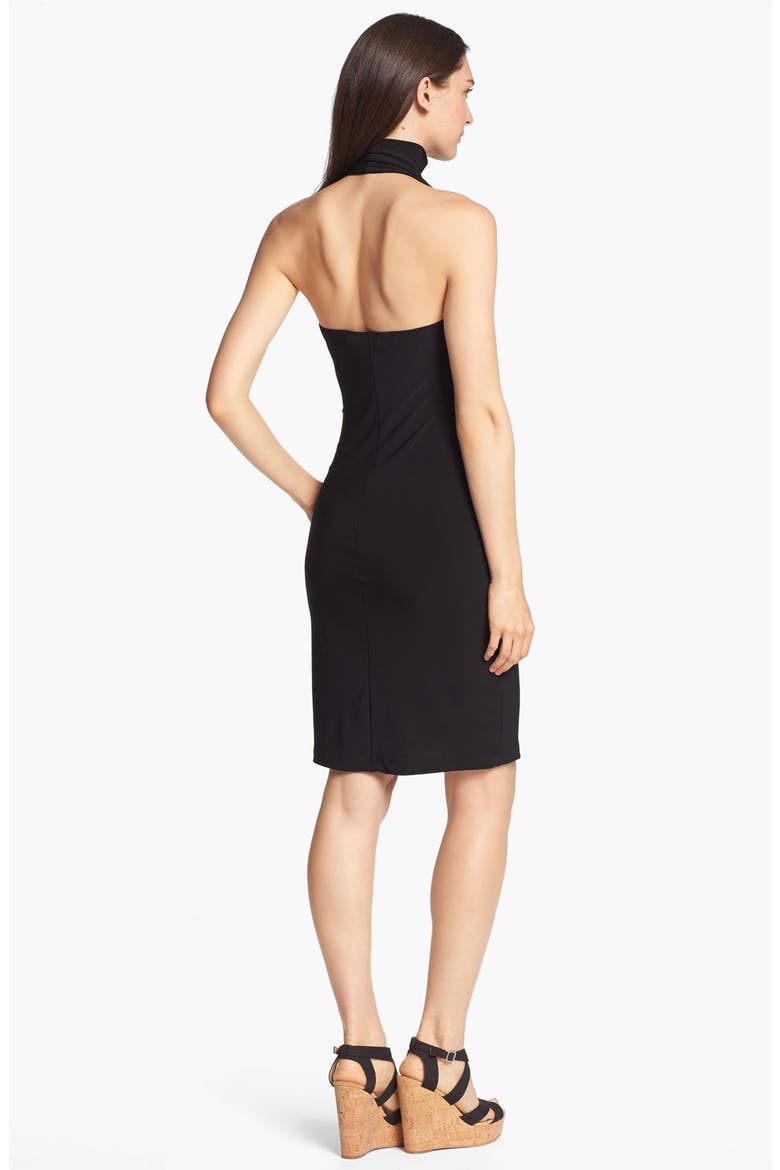 Halter Turtleneck Dress, Alternate, color, BLACK