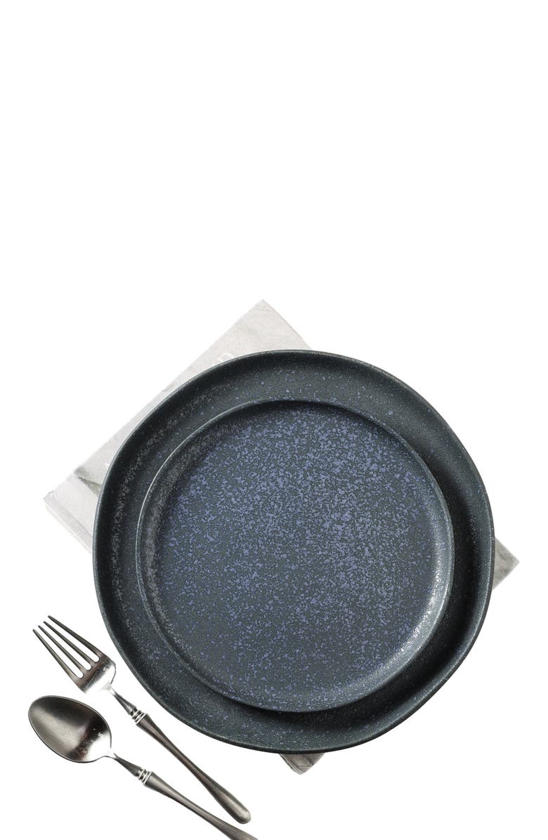 Stone Lain Tom Stoneware 4-Piece Salad Plate Set, Alternate, color, Gray And Blue