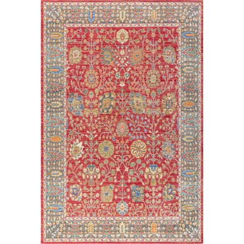 Shop Jonathan Y India Flower And Vine Burgundy Area Rug