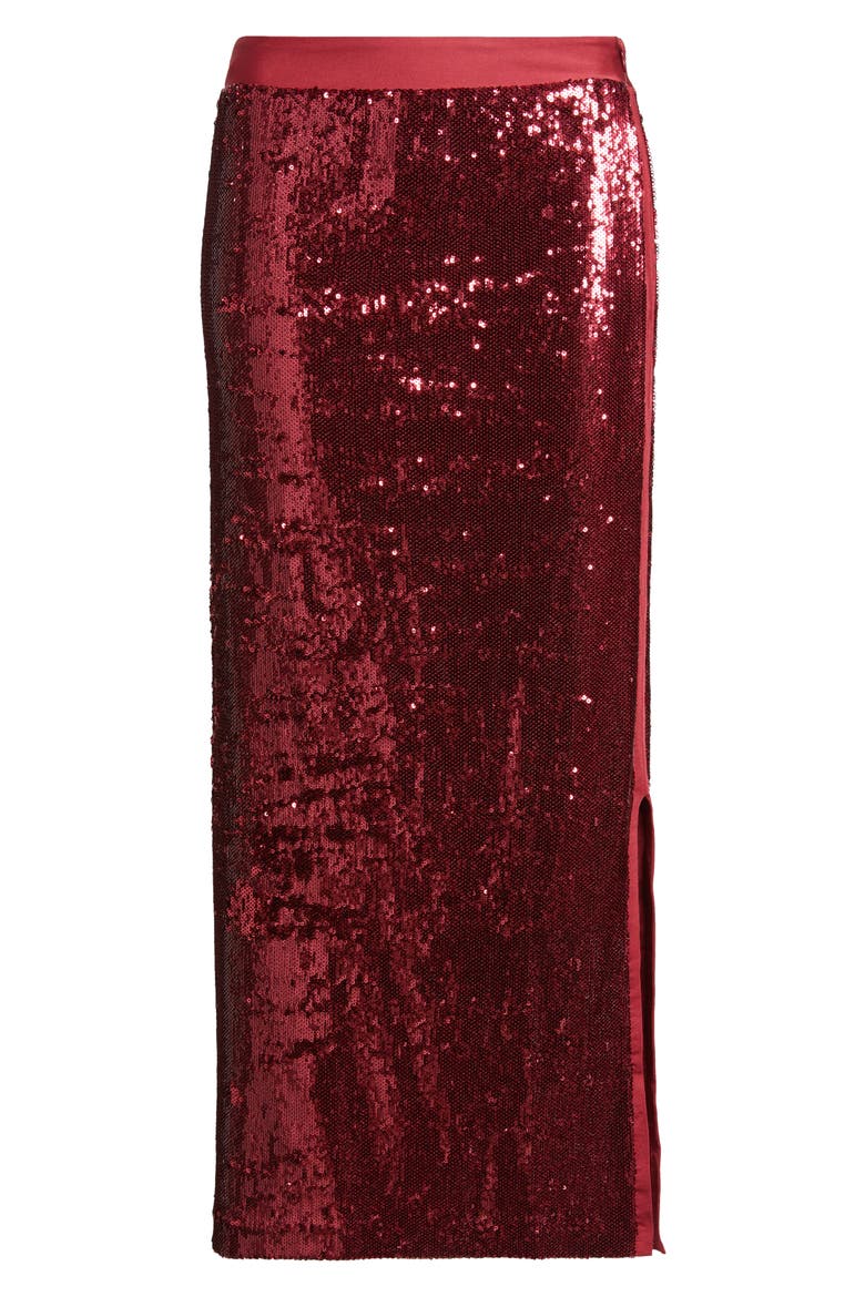 Ebibi Sequin Pencil Skirt, Alternate, color, DK RD
