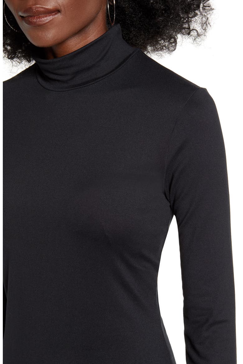 Long Sleeve Body-Con Dress, Alternate, color, BLACK