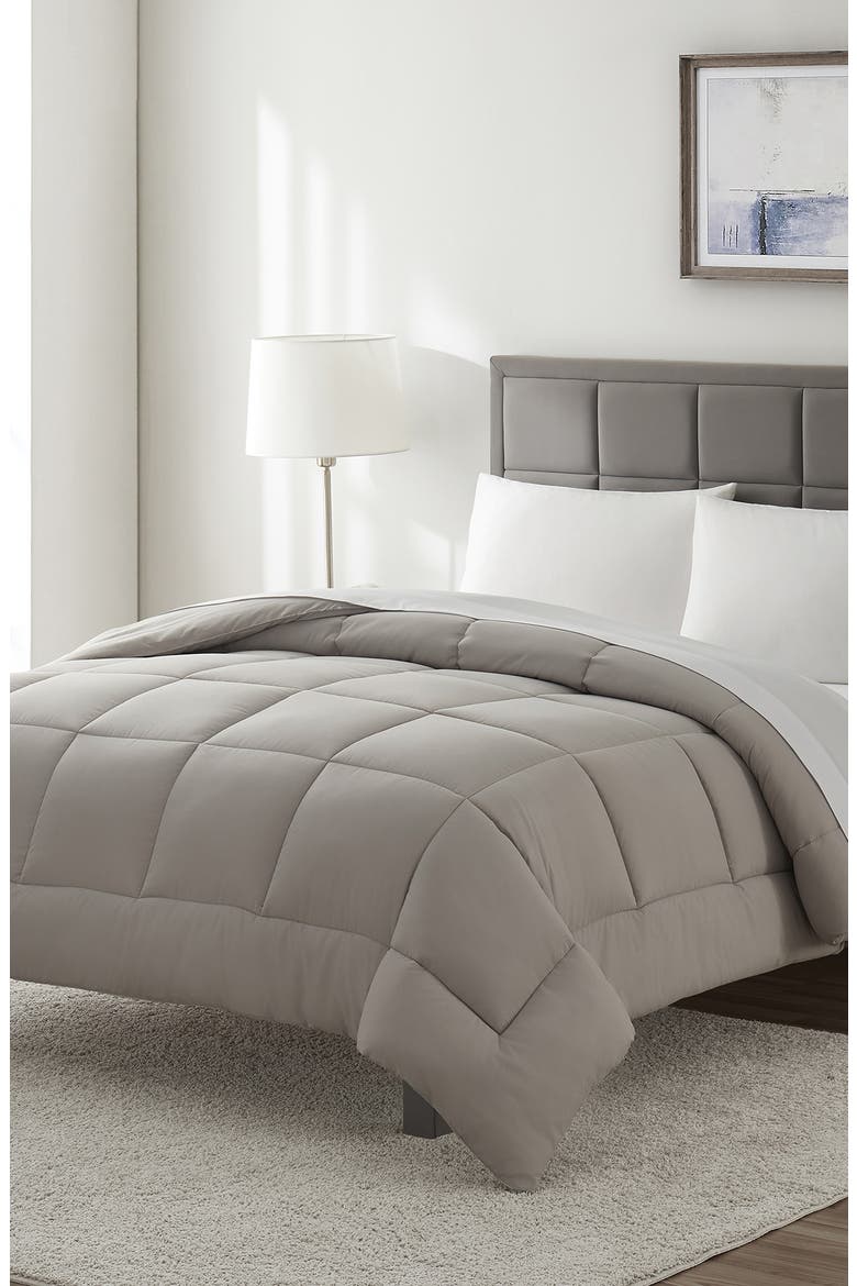 Perry Ellis Portfolio Down Alternative Comforter, Alternate, color, PUMICE STONE