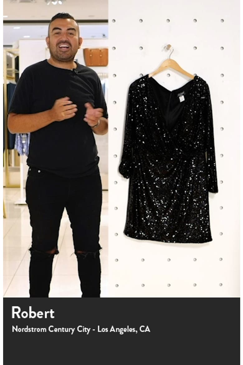 Short Sequin Plus Dress with Long Sleeves video