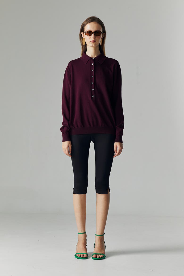 Nara Knit Top, Alternate, color, Maroon