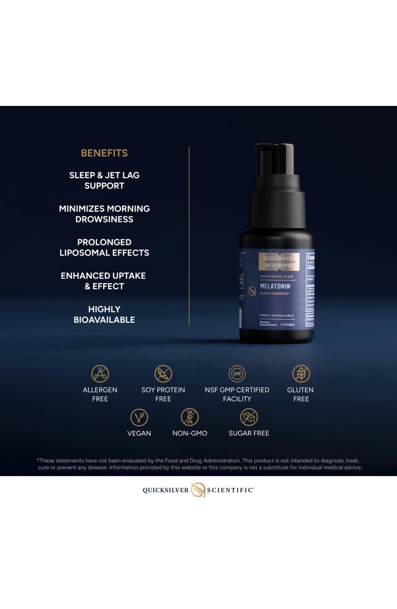 Quicksilver Scientific Liposomal Melatonin Liquid Supplement, Alternate, color, NO COLOR