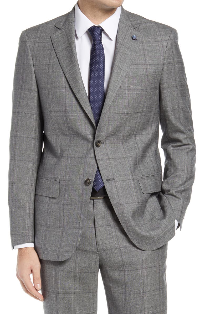 Hart Schaffner Marx New York Plaid Windowpane Plaid Suit, Alternate, color, 