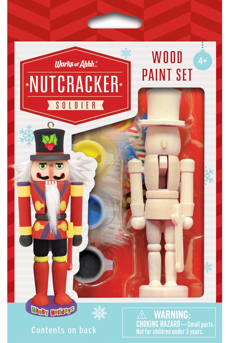 Nutcracker Soldier Ornament Paint Kit, Main, color, Multicolor