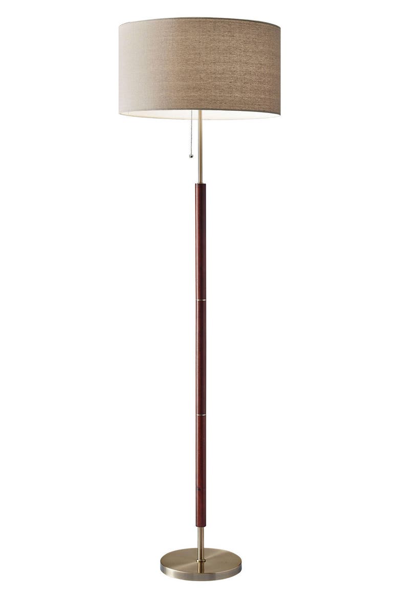 Hamilton Floor Lamp, Main, color, WALNUT WITH ANTIQUE BRASS