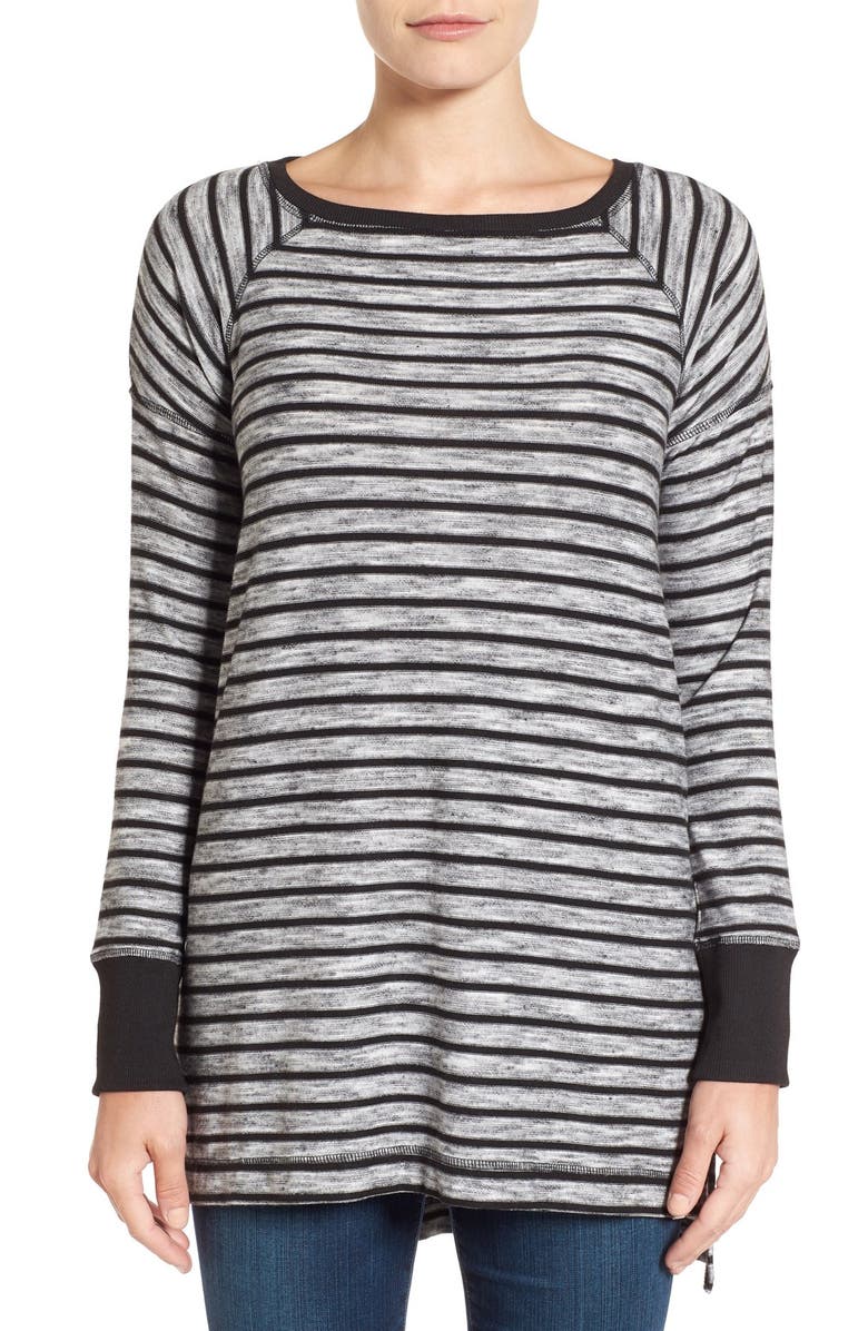 Caslon<sup>®</sup> Stripe Long Sleeve Tunic, Main, color, 