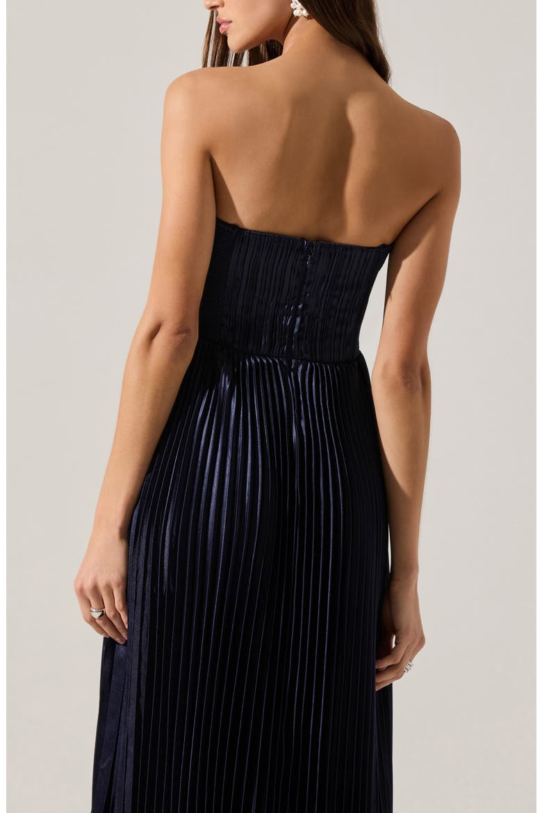 Ascella Strapless A-Line Dress, Alternate, color, NAVY