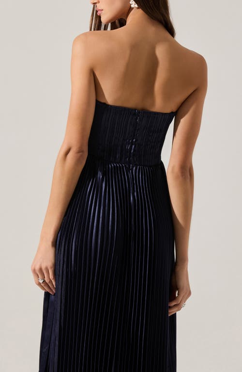 Astr The Label Ascella Strapless A-line Dress In Blue