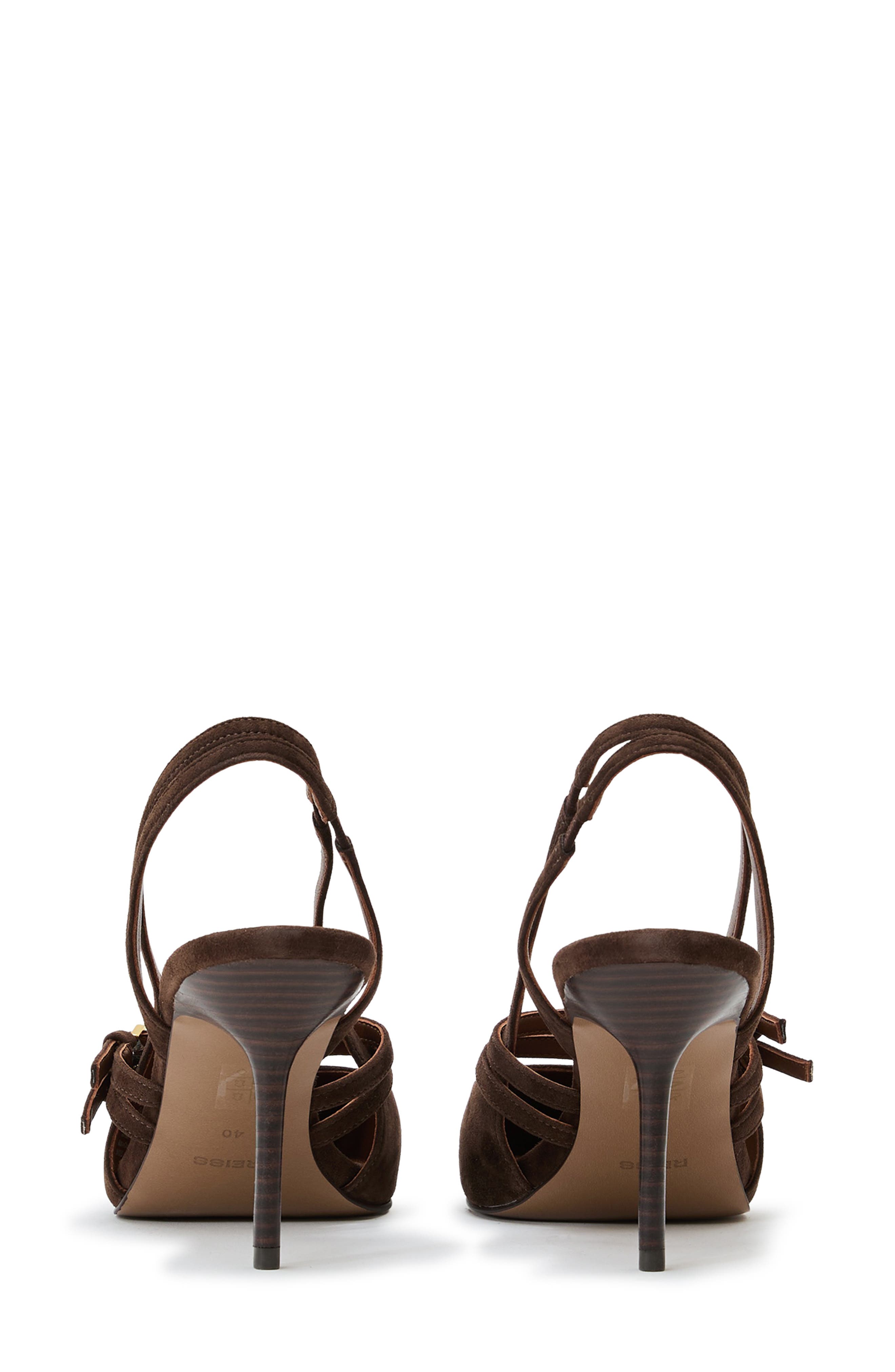 Reiss Beatrice Slingback Mary Jane Pointed Toe Pump, Alternate, color, Chocolate
