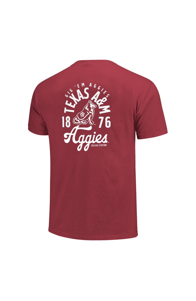 IMAGE ONE Men's Maroon Texas A&M Aggies Comfort Colors Mascot Overlay T-Shirt, Alternate, color,