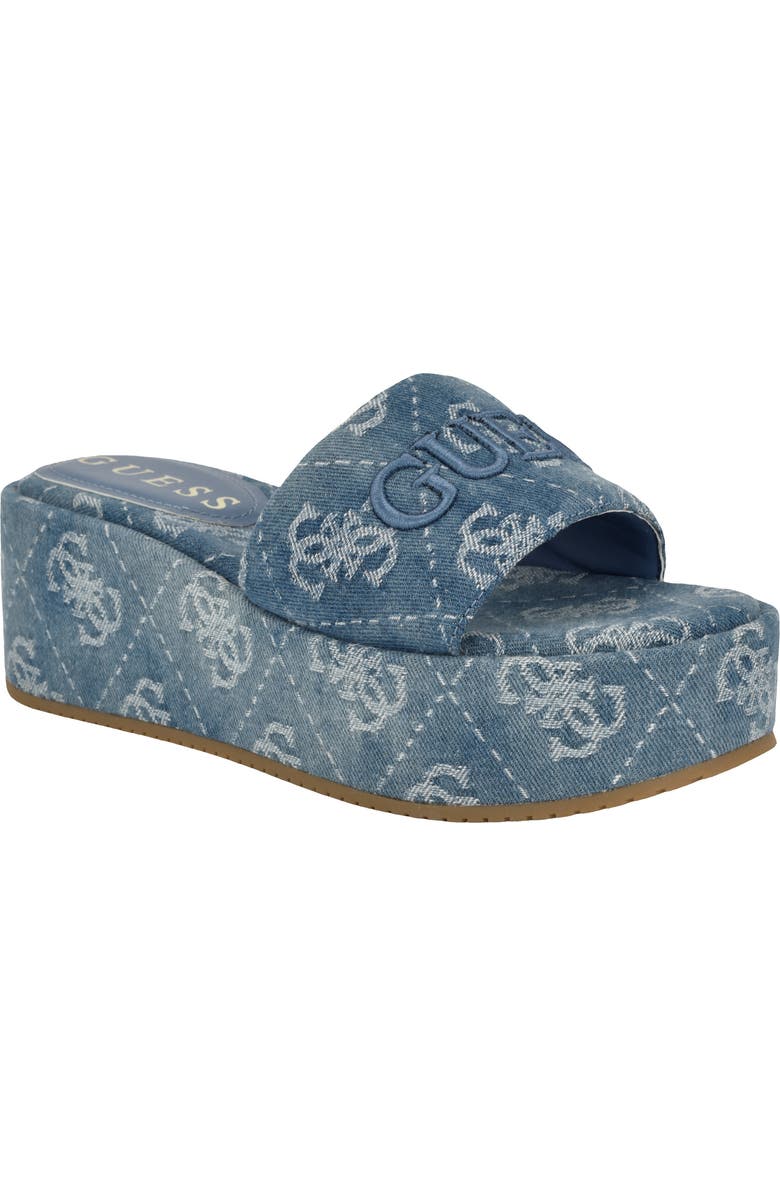 GUESS Bintai 2 Platform Sandal, Main, color, Blue
