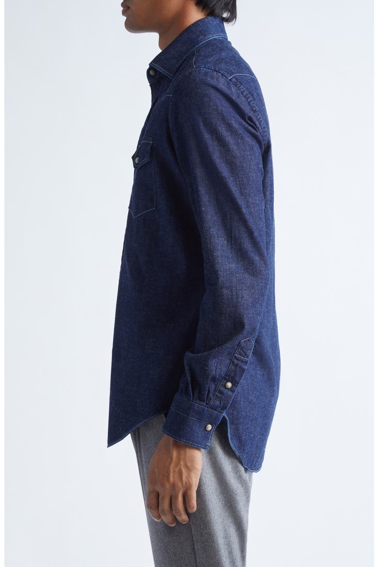 Denim Western Shirt, Alternate, color, 11 NAVY BLUE