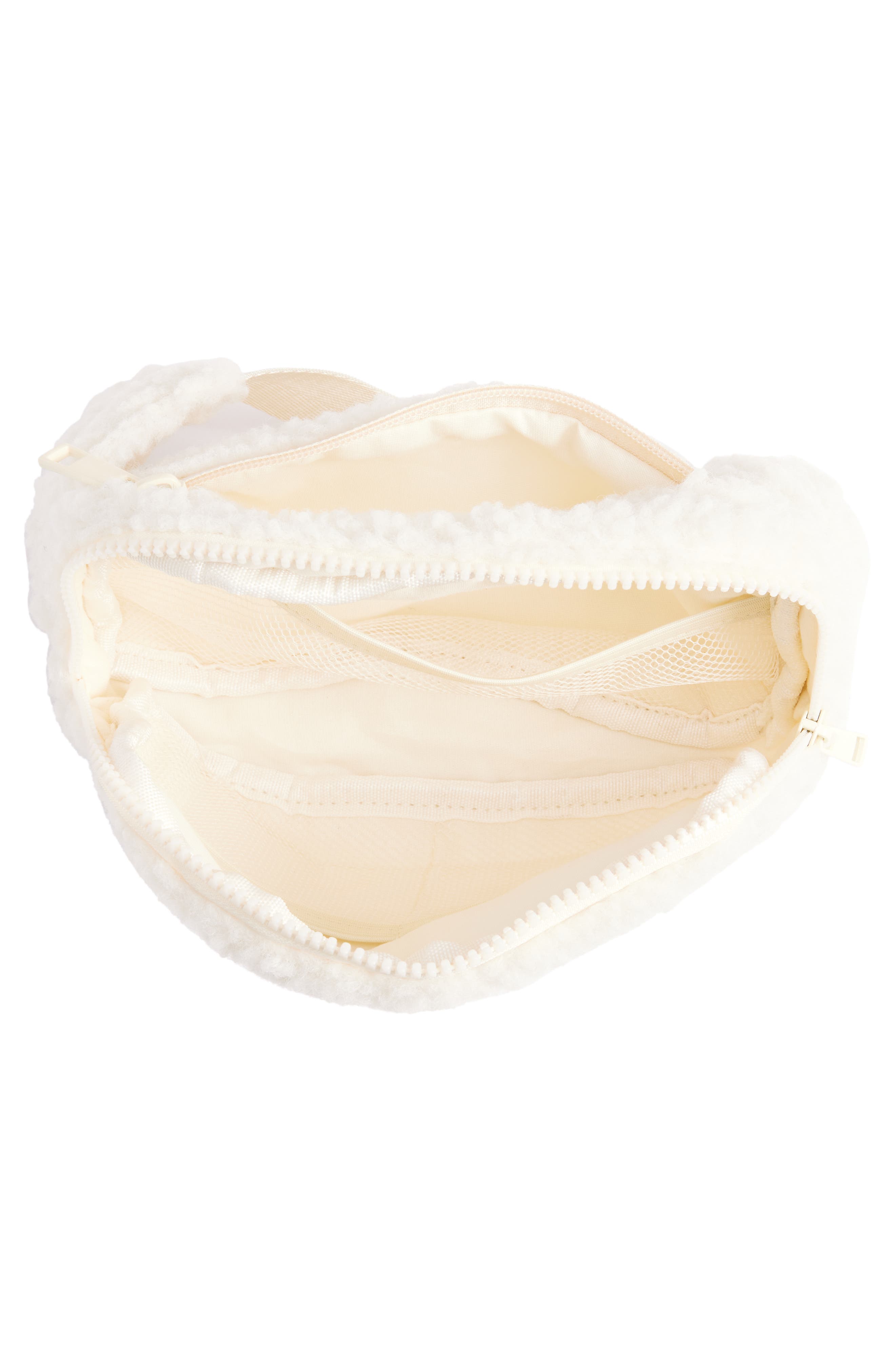 Zella Faux Shearling Crossbody, Alternate, color, Ivory Egret