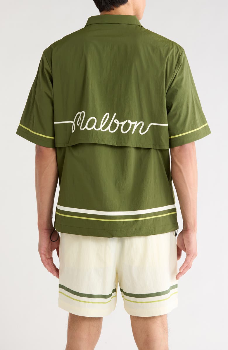 MALBON Playa Short Sleeve Half Zip Windbreaker, Alternate, color, Chive