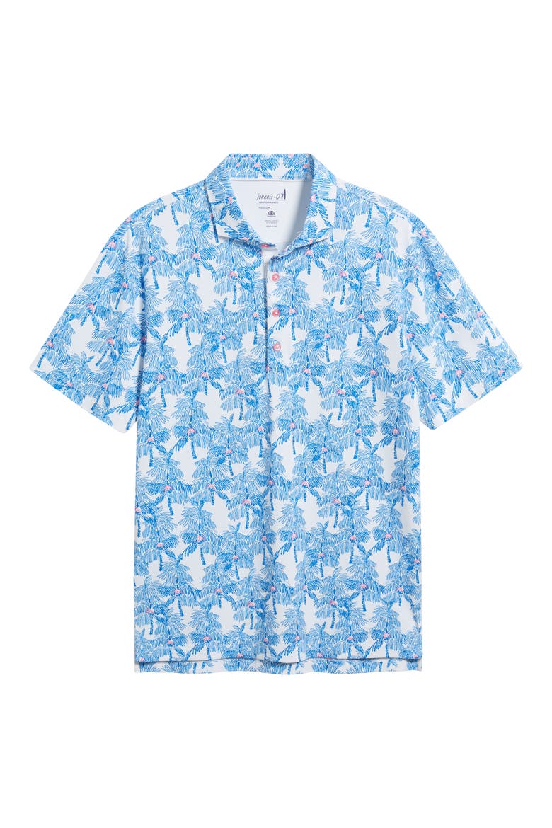 The Grove Palm Tree Print PREP-FORMANCE Golf Polo, Alternate, color, PALISADES BLUE