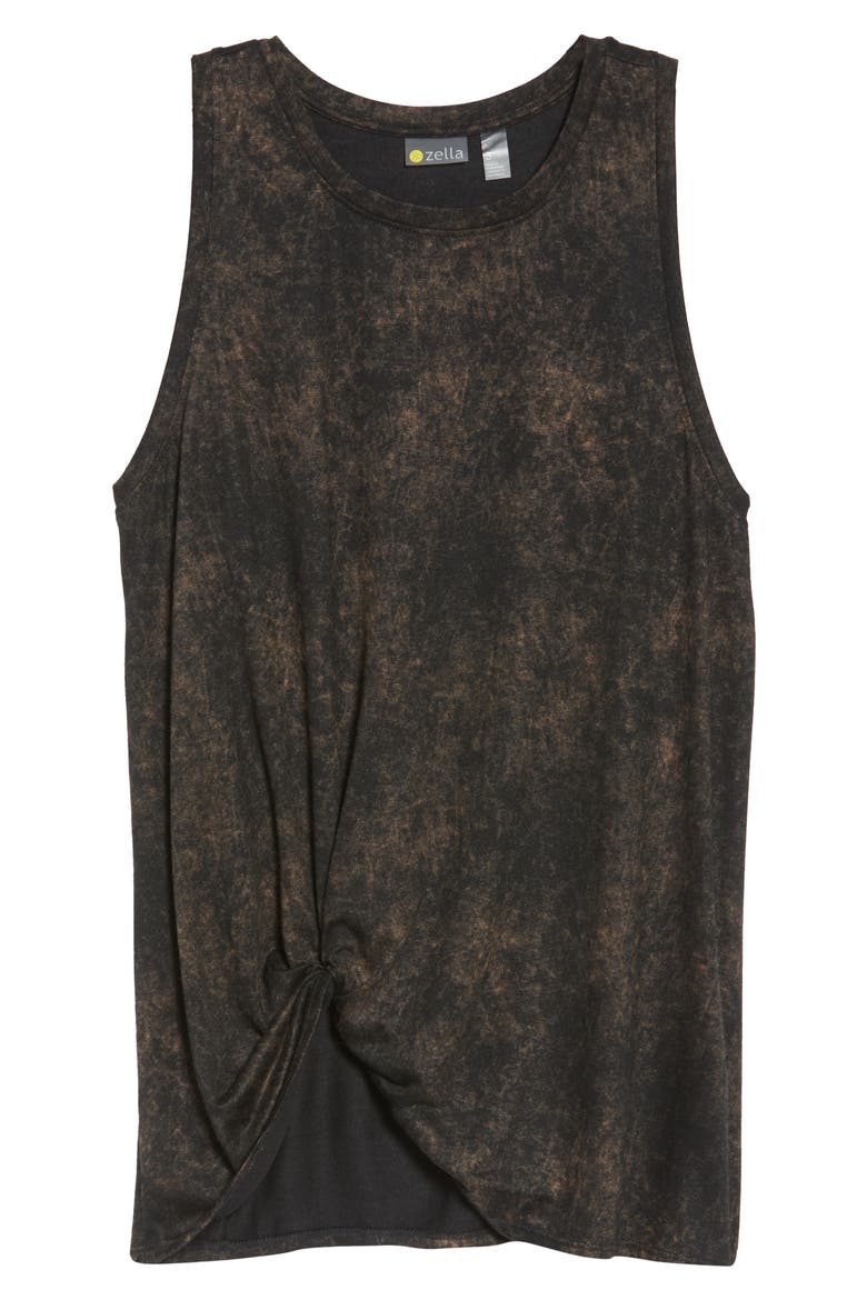 Tuck Front Tank Top, Alternate, color, BLACK
