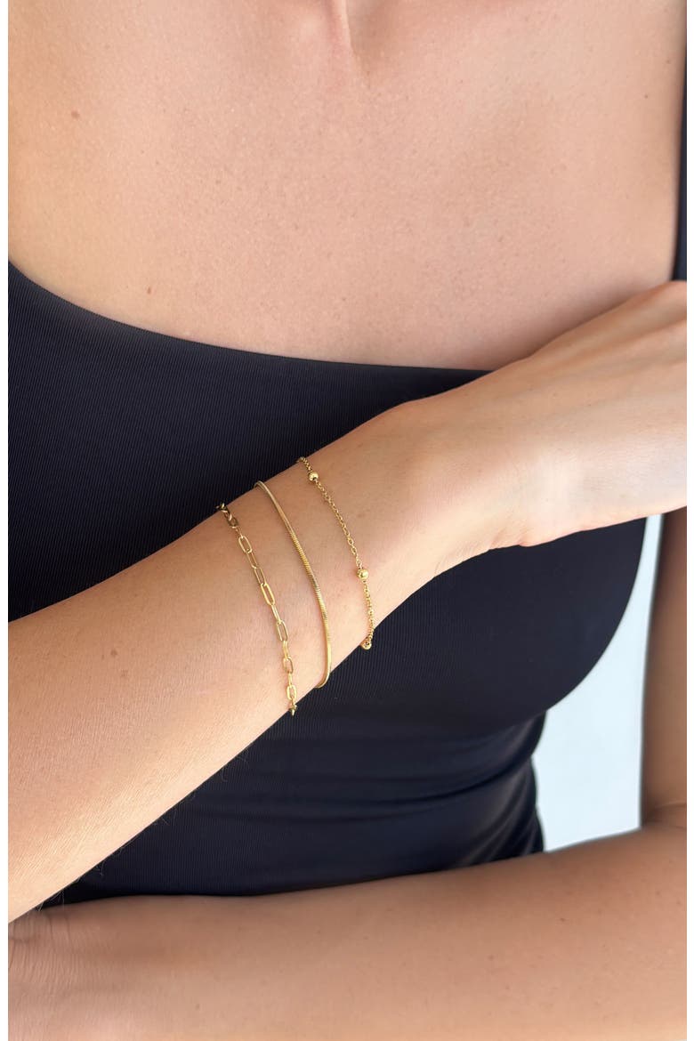 Set of 3 Assorted Chain Bracelets, Alternate, color, GOLD