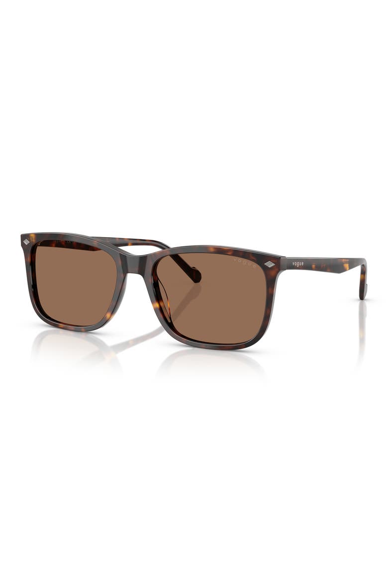 57mm Pillow Sunglasses, Alternate, color, DARK HAVANA