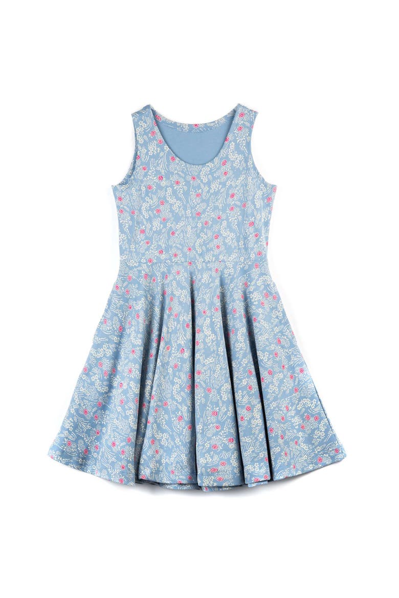 Organic Cotton Sleeveless Print Twirl Dress, Main, color, Cherry Blossom