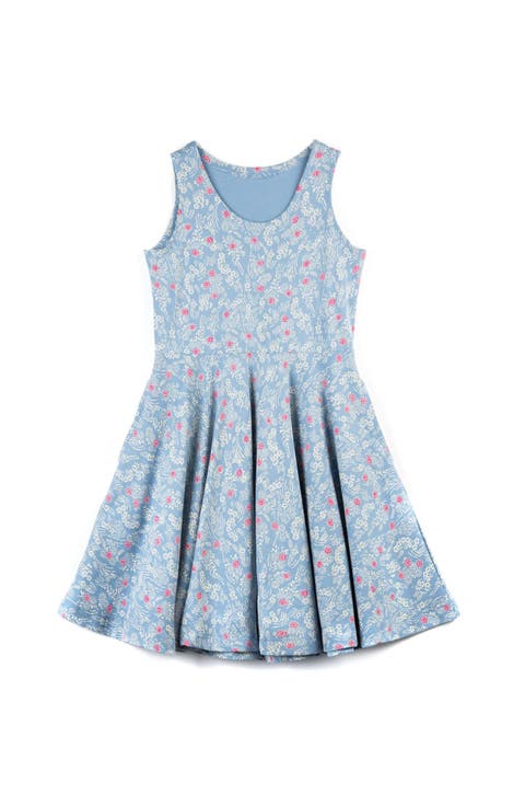 Organic Cotton Sleeveless Print Twirl Dress