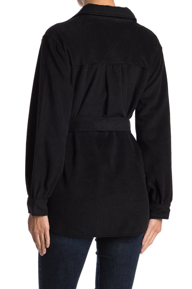 Tie Shacket, Alternate, color, BLACK