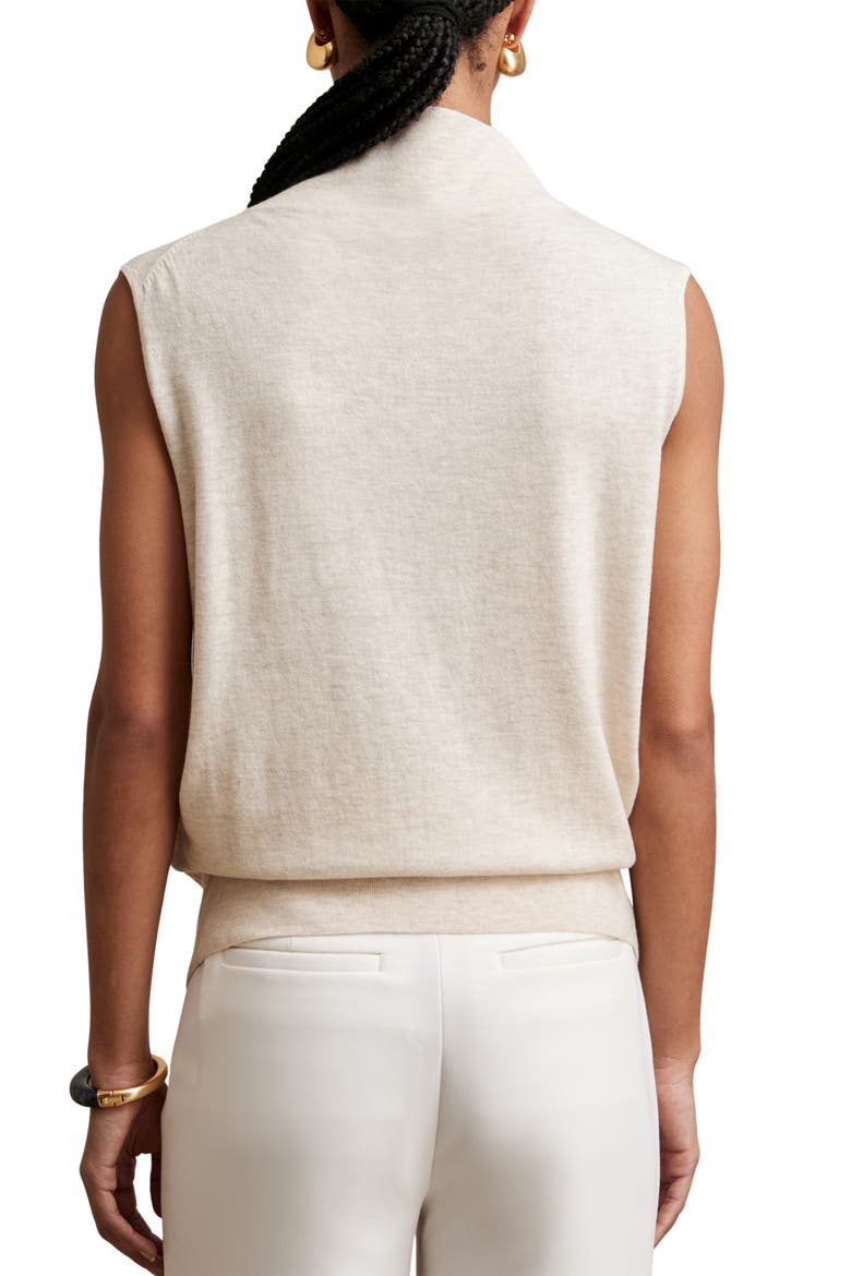 Harper Funnel Neck Sleeveless Wool Sweater, Alternate, color, STONE NEUTRAL