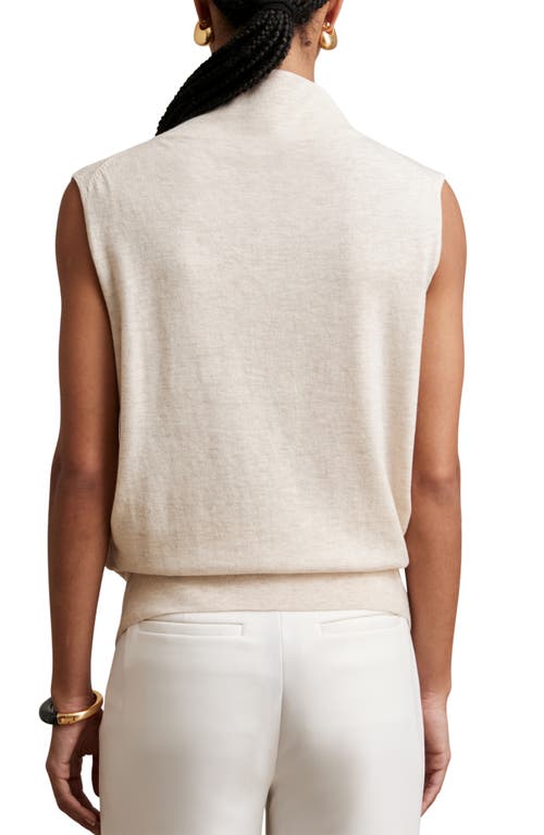 Reiss Harper Funnel Neck Sleeveless Wool Sweater In Neutral