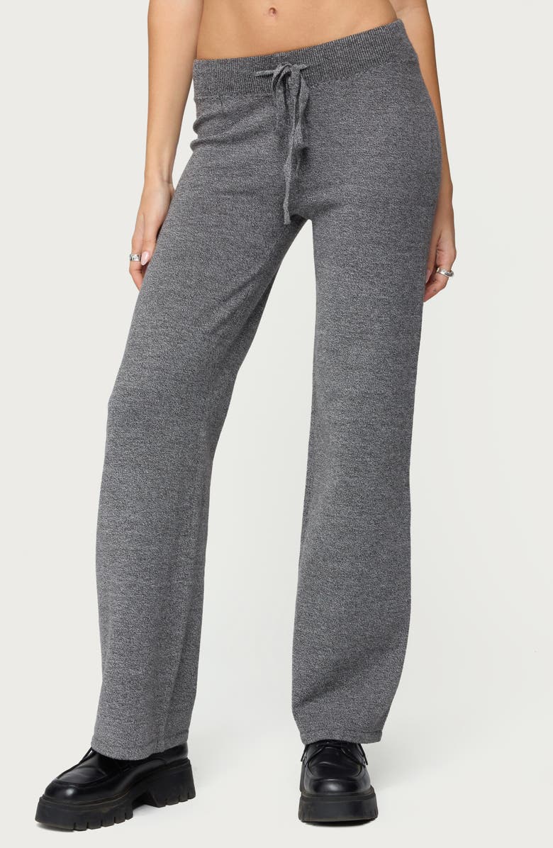 EDIKTED Ayah Knit Drawstring Pants, Main, color, Dark-Gray-Melange