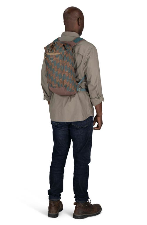 Osprey Daylite Cinch Backpack In Kazuma Print/magma Brown