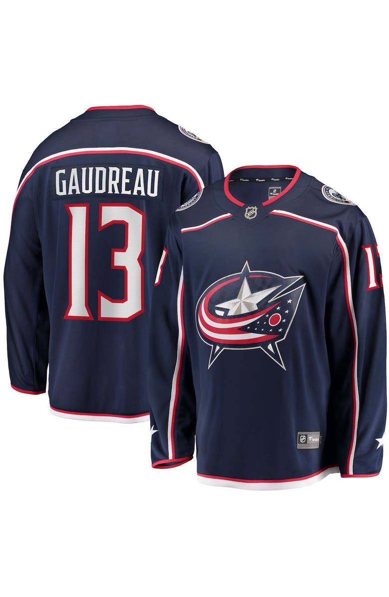 FANATICS Men's Fanatics Johnny Gaudreau Navy Columbus Blue Jackets Breakaway Player Jersey, Main, color,