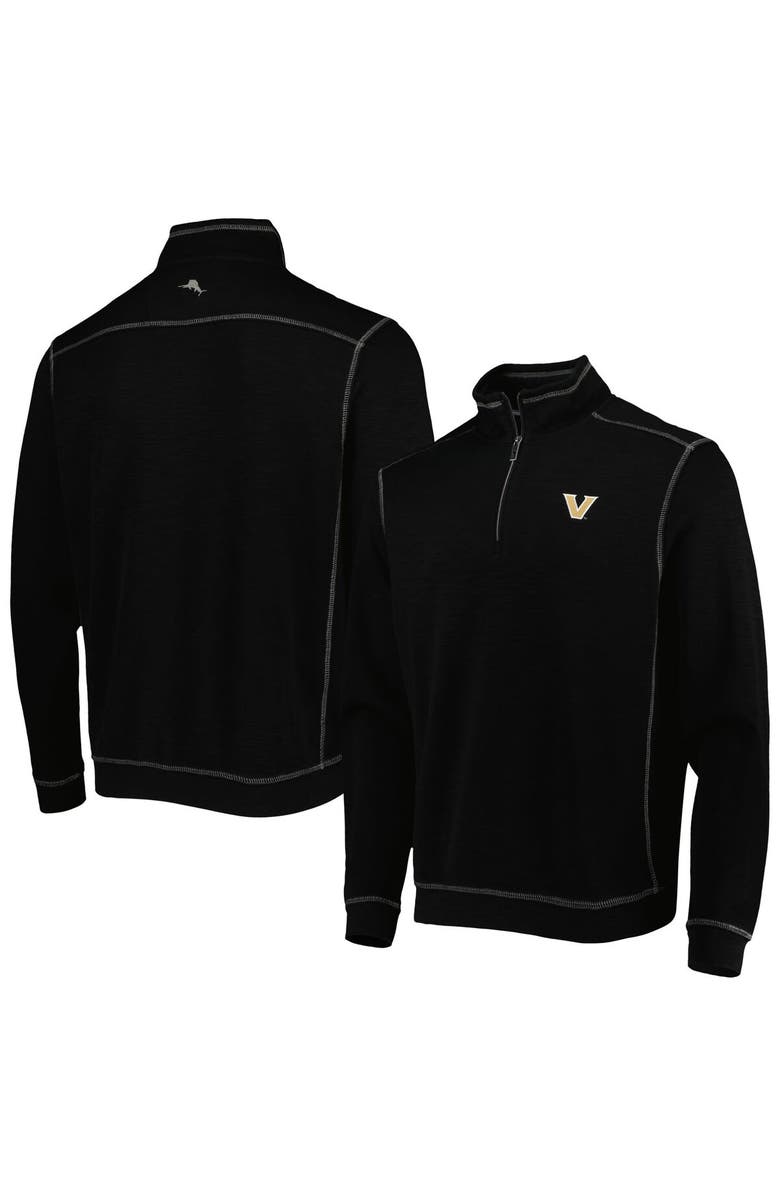 Tommy Bahama Men's Tommy Bahama Black Vanderbilt Commodores Sport Tobago Bay Tri-Blend Mock Neck Half-Zip Jacket, Main, color, 