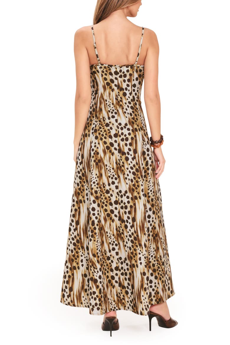 Printed Maxi Dress, Alternate, color, IVORY/BROWN