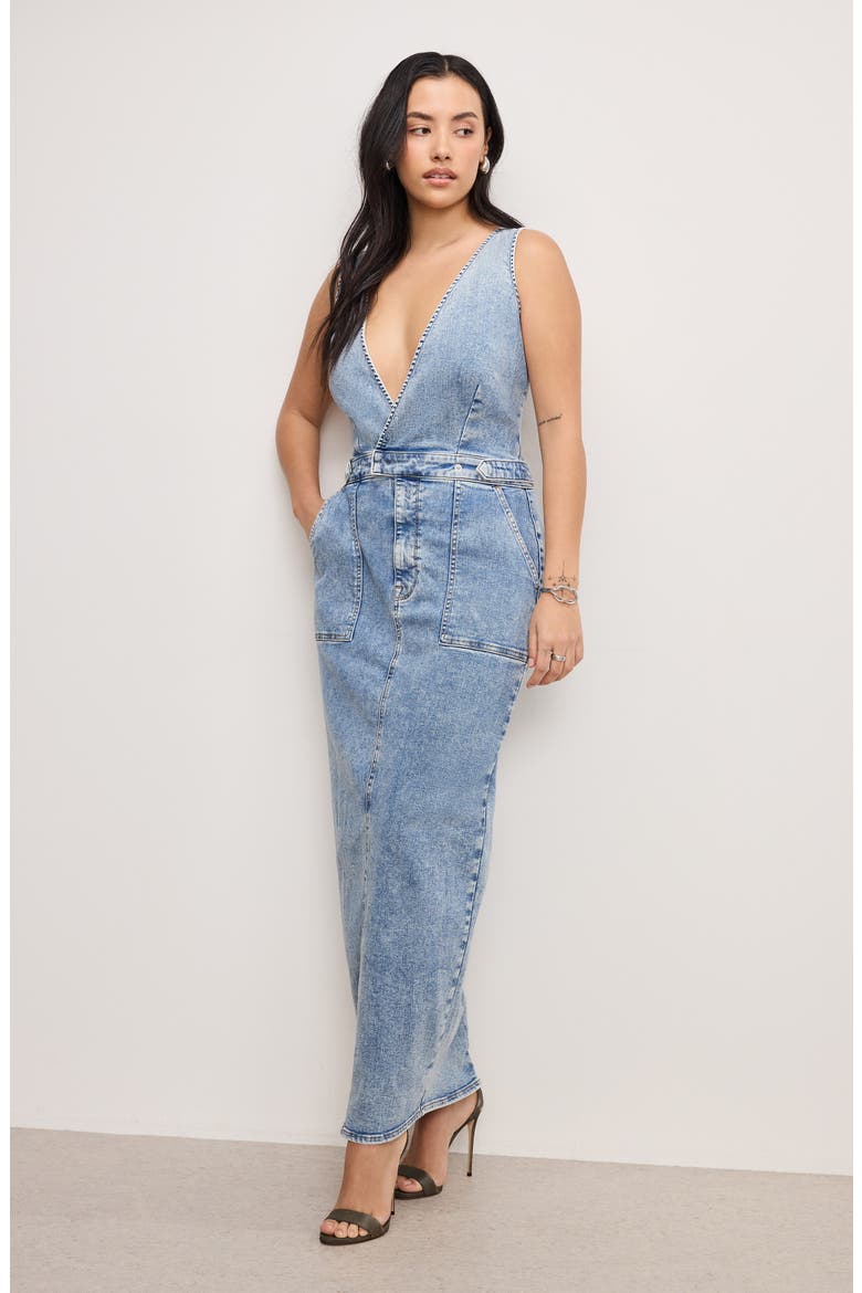 Fit For Success Denim Maxi Dress, Alternate, color, INDIGO780